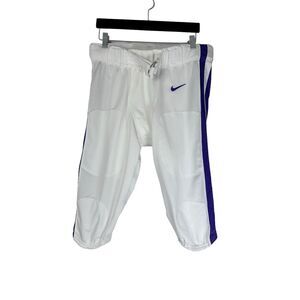Nike Team White Purple Belted Stretch Football Pants Men’s Size Large NWT